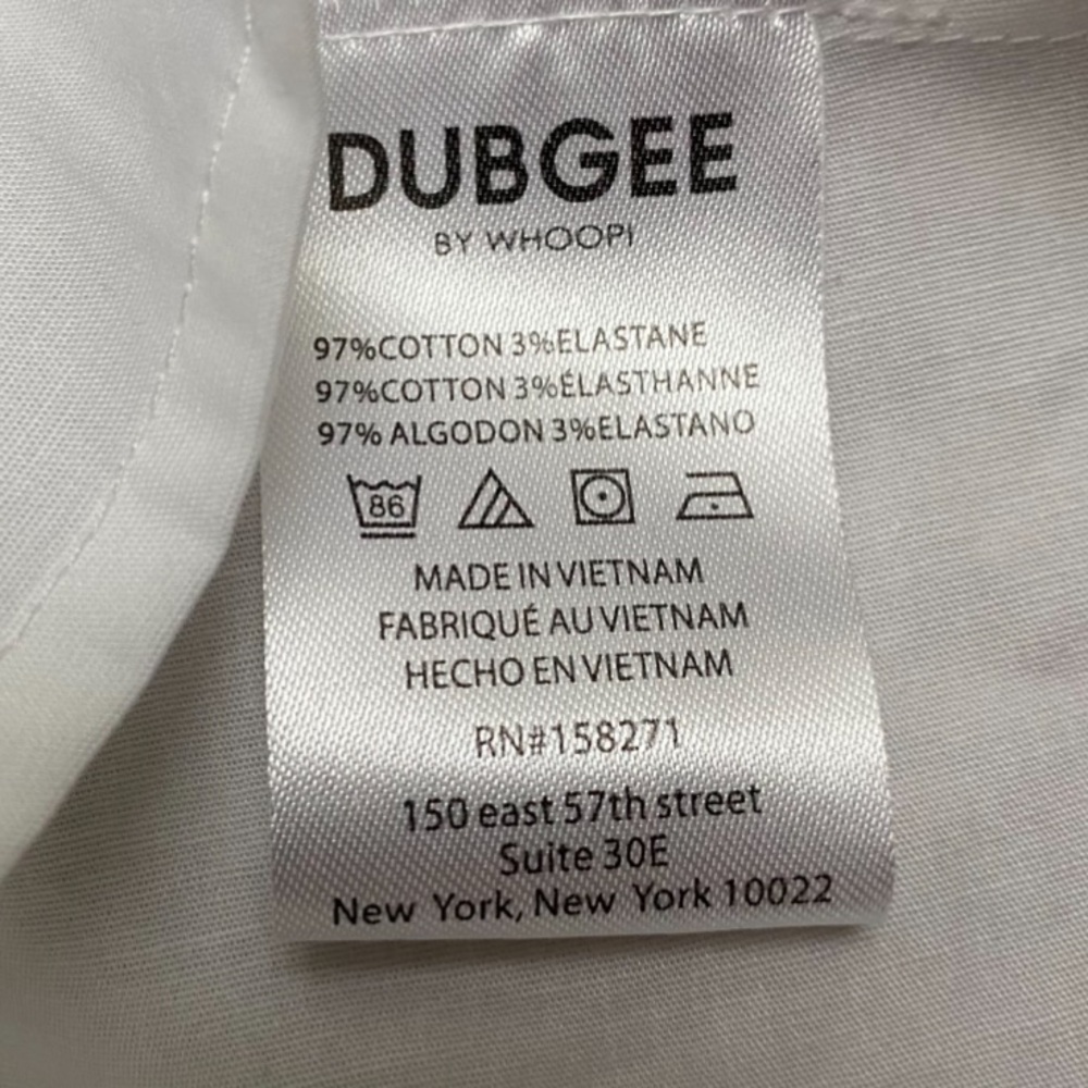 Dubgee by Whoopi NWT White Hi-Low Belted Shirt Dress Tunic XL Cotton - Picture 13 of 13